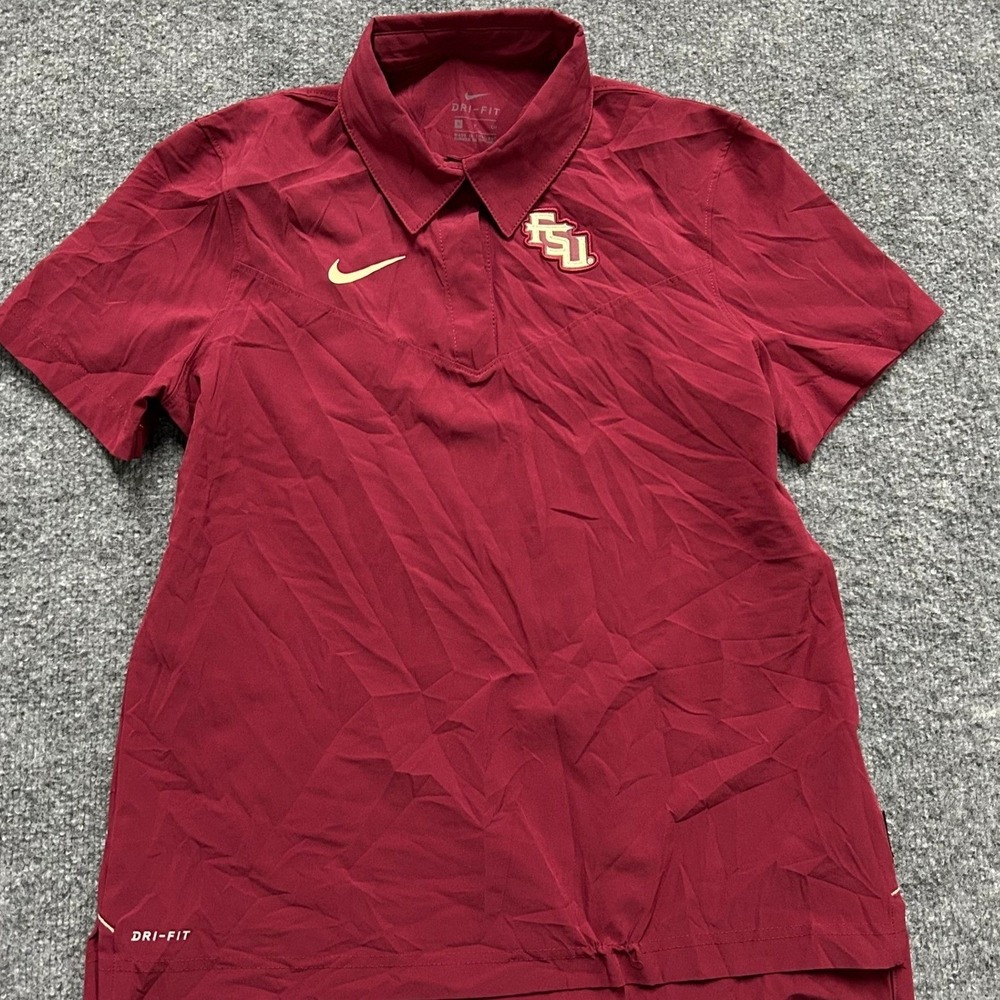 Nike Polo Womens Size S Garnet FSU Seminoles Dri-Fit Short Sleeve Athletic Golf